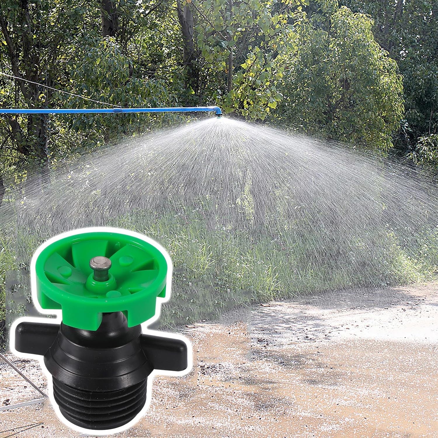 1pcs Automatic Rotation Nozzle Watering Irrigation Nozzle 360° Watering Nozzles for Garden Lawn Irrigation,2.6 * 3.5 * 2CM (Green)