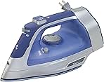 Hamilton Beach Steam Iron & Vertical Steamer for Clothes with Scratch-Resistant Durathon Soleplate, 8' Retractable Cord, 3-Way Auto Shutoff, Anti-Drip, 1500 Watts, Blue