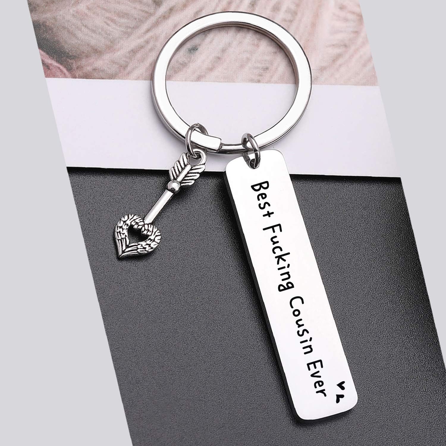 Keytells Cousin Gifts For Women Best Fucking Cousin Ever Inspirational Keychain For Sisters Friends Birthday Keychain
