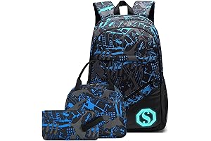 All-In-One School Backpacks for Boys with Lunch Box