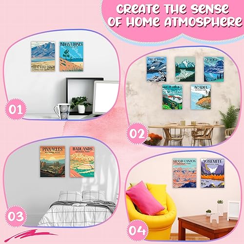 Miniatura 5 de Sherr 16 lienzos predibujados para pintar para adultos, 8 x 10 pulgadas, kits de pintura de lienzo preimpreso estirado con temática de parque