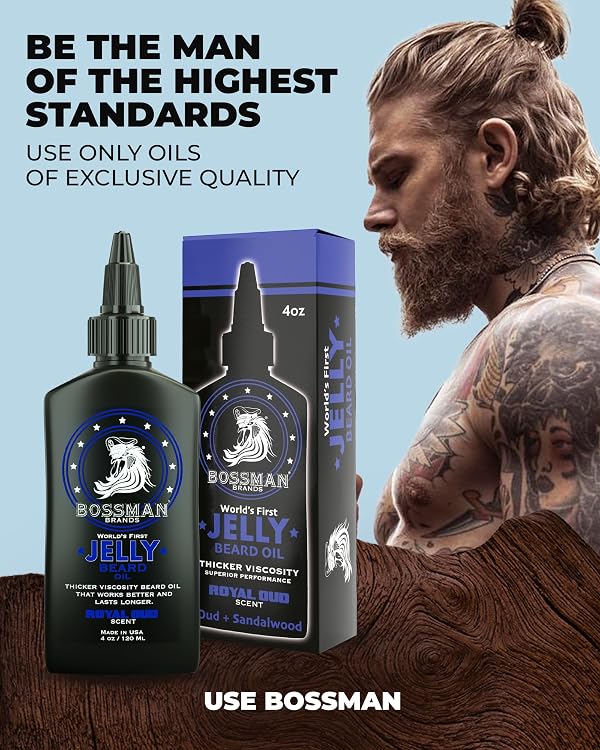 Bossman Jelly Beard Oil for Men & Beard Balm for Men Combo - Royal Oud Scent by Bossman - Image 6