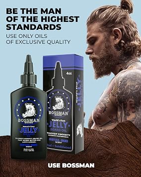 Bossman Jelly Beard Oil for Men Bundle | 2 Pack, 8 oz (Magic + Royal Oud Scents) | Softens, Moisturizes & Conditions with Natural Ingredients Made in the USA
