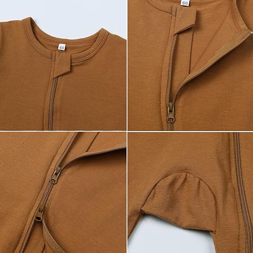 Miniatura 3 de BeiVSlley Paquete de 2 mamelucos de verano de manga corta para bebé, de algodón, con cremallera frontal, ropa para bebés y niños pequeños