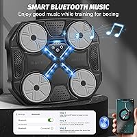 Vista 2 de Music Boxing Machine for Adults and Teens, Wall Mounted Bluetooth Smart Boxing Training Equipment with Gloves, Punching Target with Scoring Function