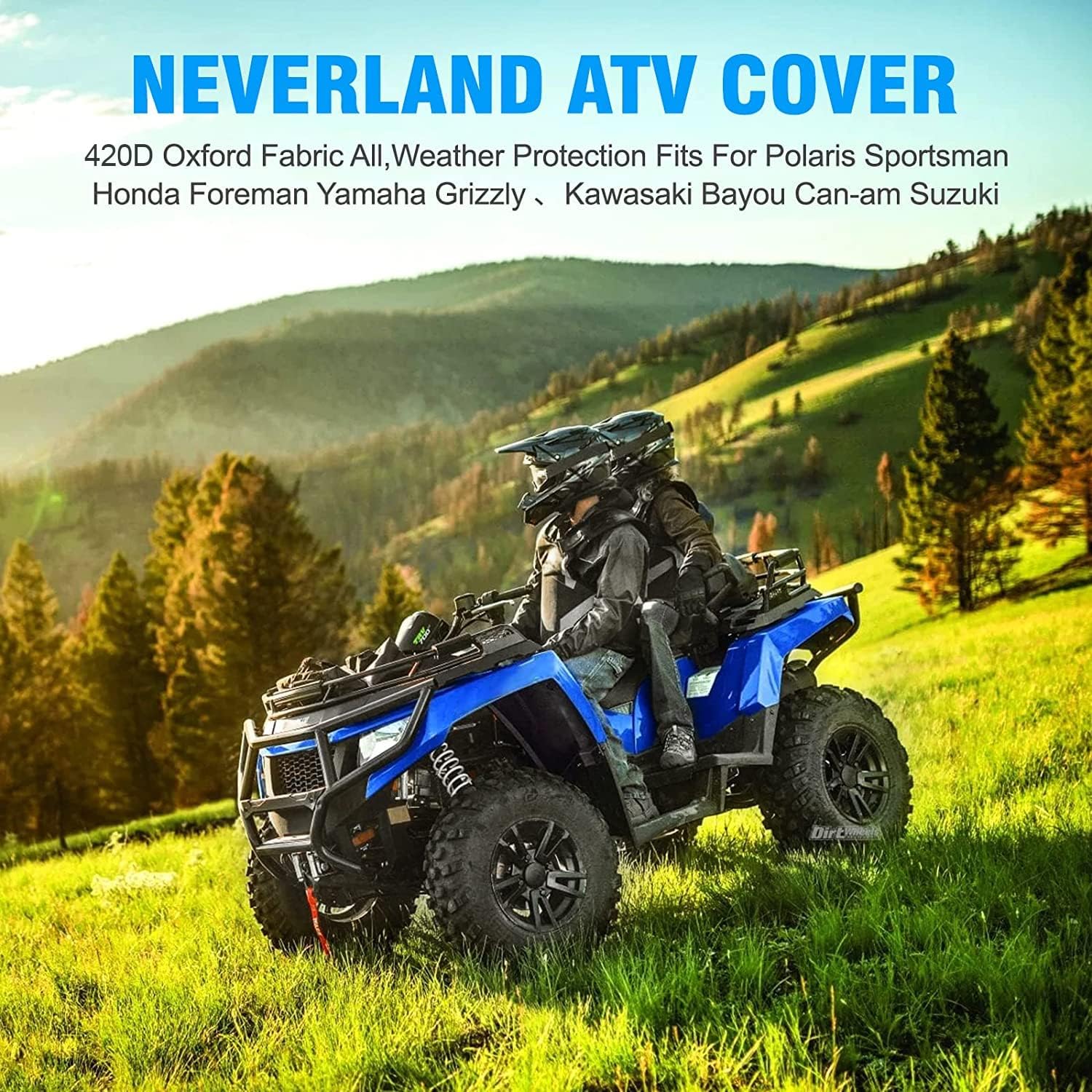 NEVERLAND Waterproof ATV Cover, 420D Durable Storage Sun UV Protective Universal fits Polaris Sportsman Honda Foreman Yamaha Grizzly Kawasaki Bayou Can-Am Suzuki Yourth ATV L