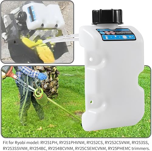 Miniatura 5 de 308682055 Tanque de combustible con líneas de combustible y filtro para Toro para Homelite para Ryobi String Trimmer RY251PH, RY252CS, RY253SS,