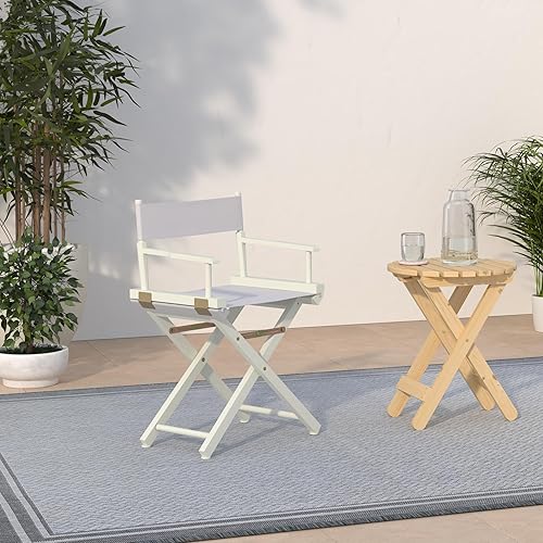 Miniatura 125 de Casual Home - Silla de director de 30 in, marco blanco, con lona color blanco, altura de barra