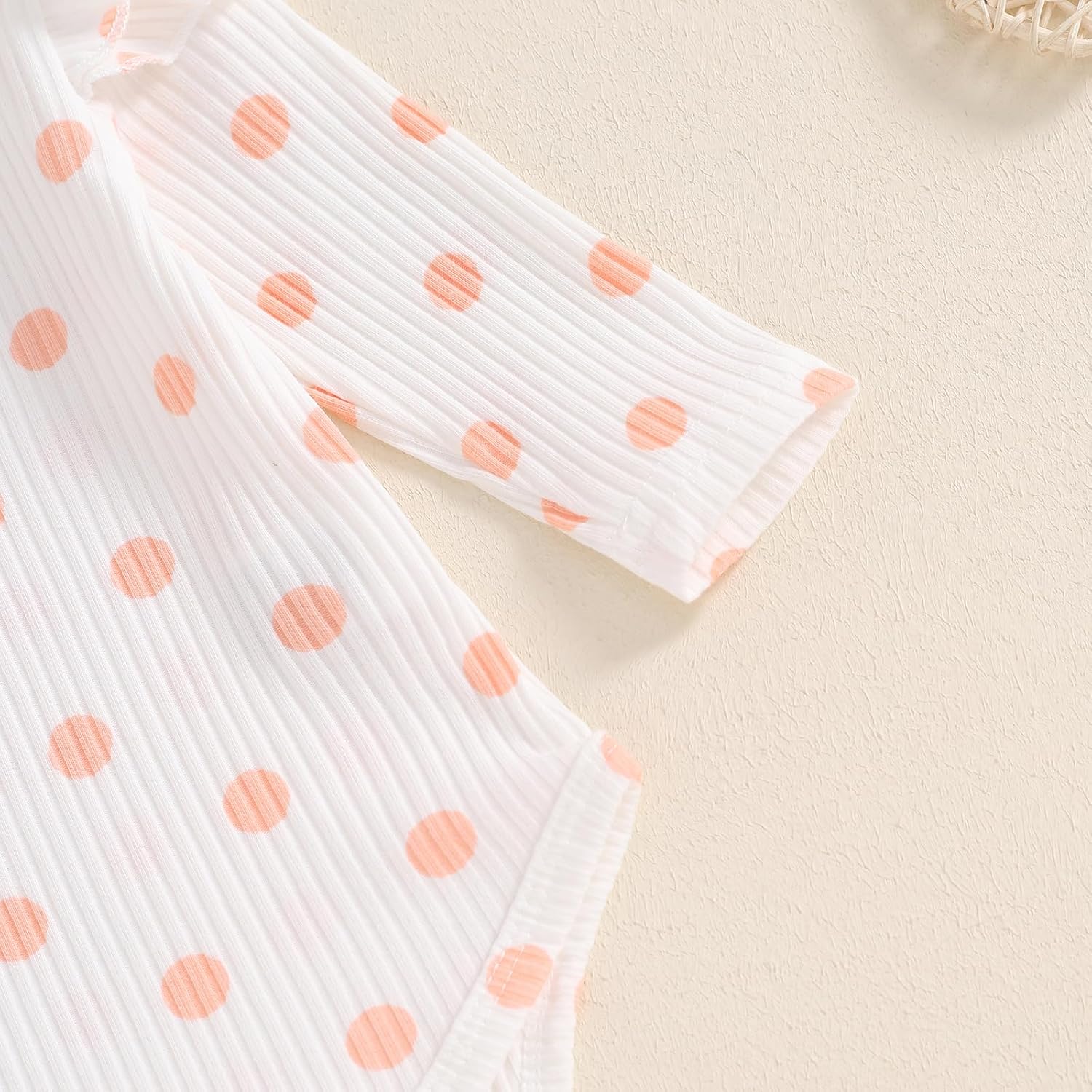 MBMSHEGH Baby Girls Spring Outfit Long Sleeve Ribbed Romper+Daisy Print Belted Pants+Bowknot Headband Clothing Set - Image 6