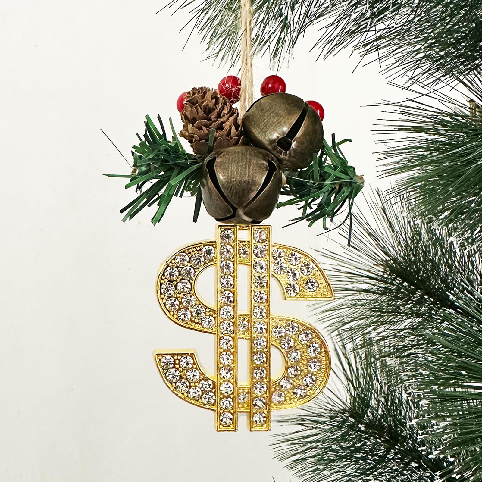 Photo 1 of 3.15" Large Christmas Bells, Snowflake Cutout Craft Bells Sleigh Bells for Christmas Tree Decoration Christmas Wreath Decoration Christmas Party… (4Pcs - Dollar - Gold)