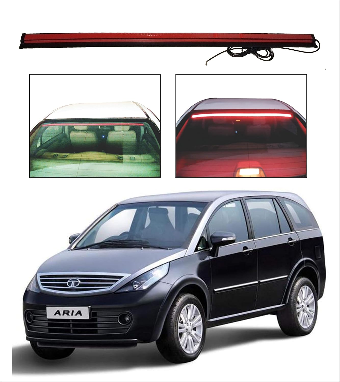 Trigcars Tata Aria Car Roofline LED Third Brake Light Kit Above Rear