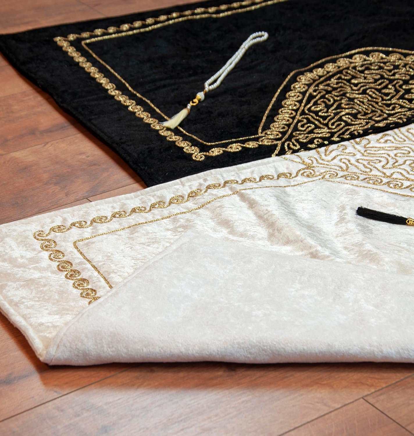 ihvan online Muslim Prayer Rug for Couples, Thick Padded Praying Mat Set for Women & Men, Soft Prayers Matt with Prayer Beads Tasbih, Islamic Gifts for Ramadan Eid, Heart/Model 2