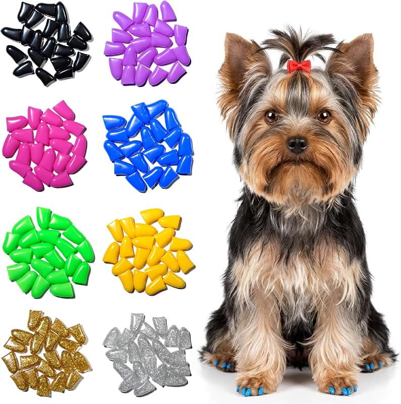 Capas para Unhas de Cães em Vinil Zetpo com Aplicadores e Adesivos — Tamanho S, Pacote com 100
