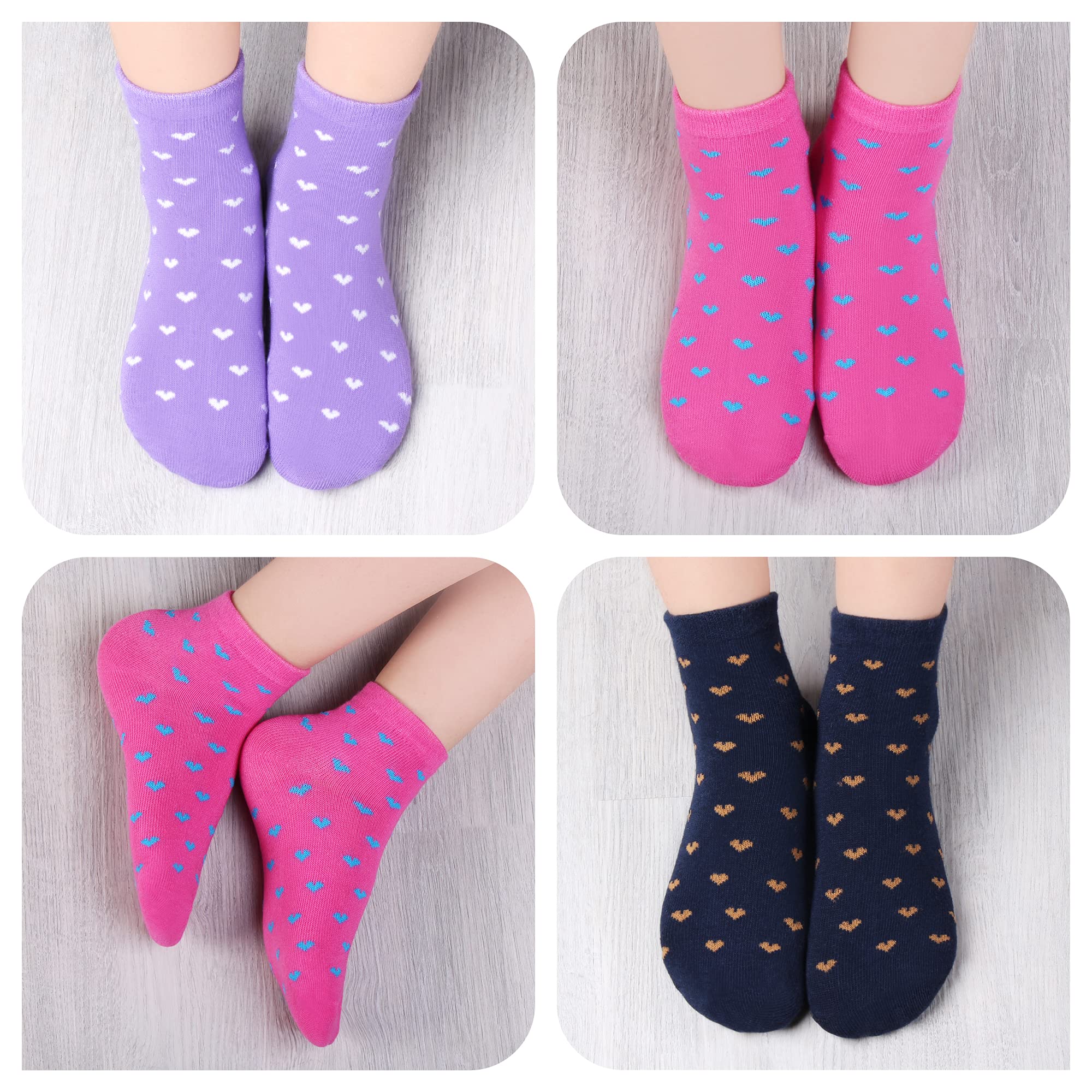 L&K-II 10/12 paia di calzini per bambina con simpatici motivi a cuore Calzini per bambini calzini da ginnastica multicolor 2825
