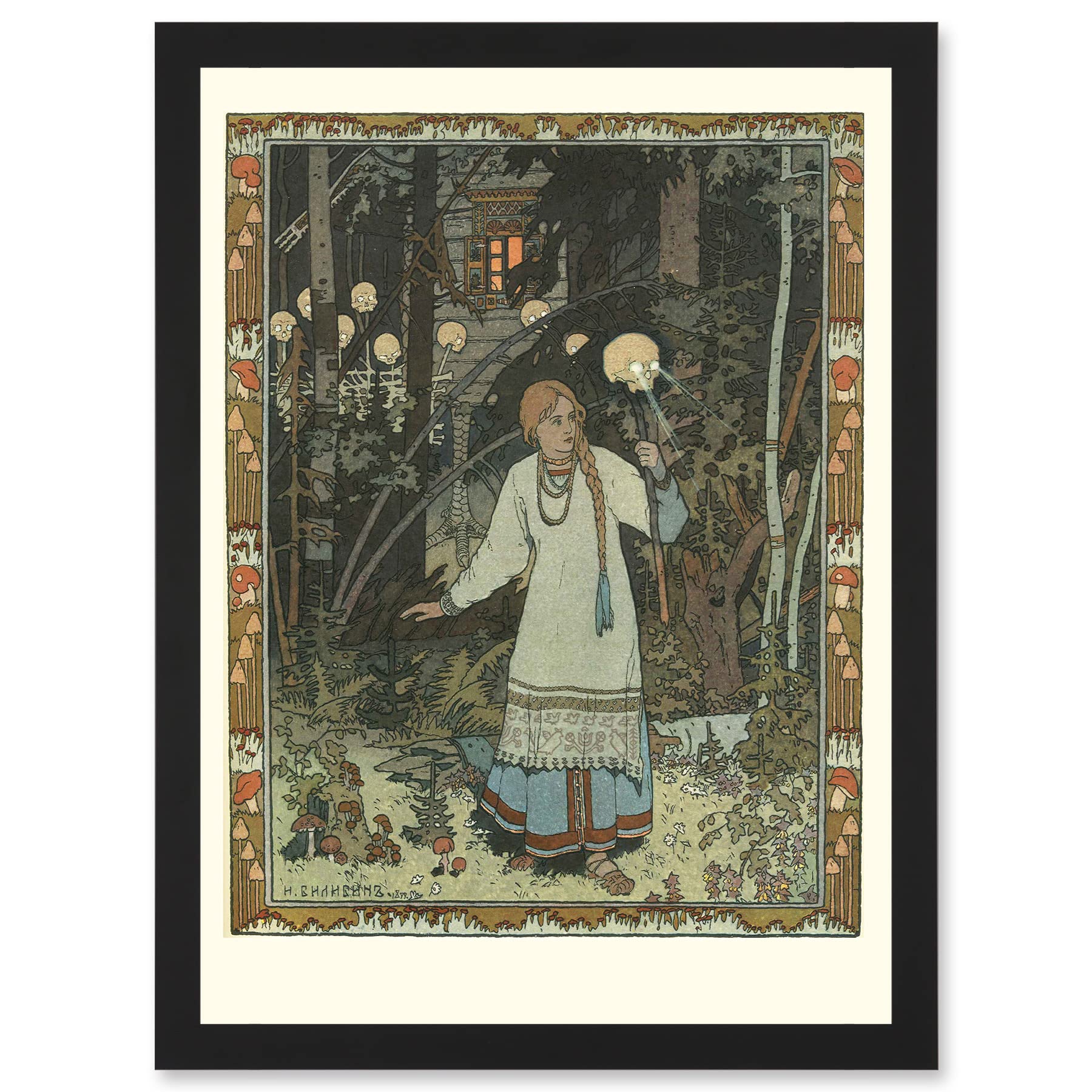 Artery8 Ivan Bilibin Illustration Fairy Tale Vasilisa Beautiful 1990 Wall Art PrintA4 Size from B&Q