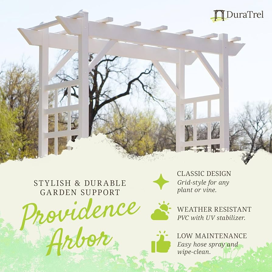 Amazon.com : Dura-Trel Providence Arbor, Vinyl Garden Archway for