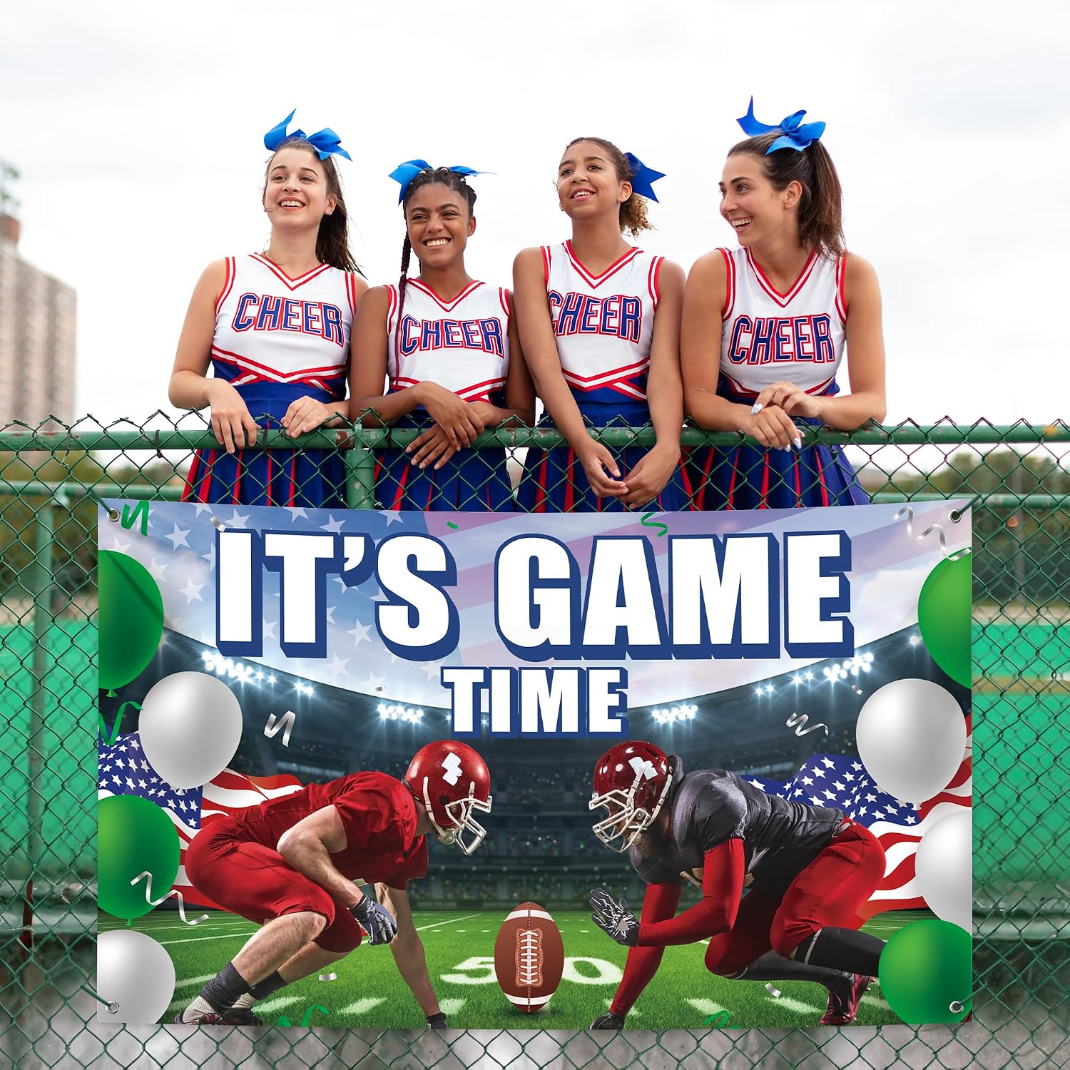 KatchOn Large Football Backdrop - 72x44 Inch | Banner for Football Party Decorations, Birthday Party Favors