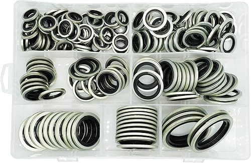 Dsnaduo Kit surtido de juntas de aceite de sello autocentrado BSP Dowty de 7 tamaños, 160 piezas, 7 tamaños, reemplazo 32300 con caja (18, 14, 38,