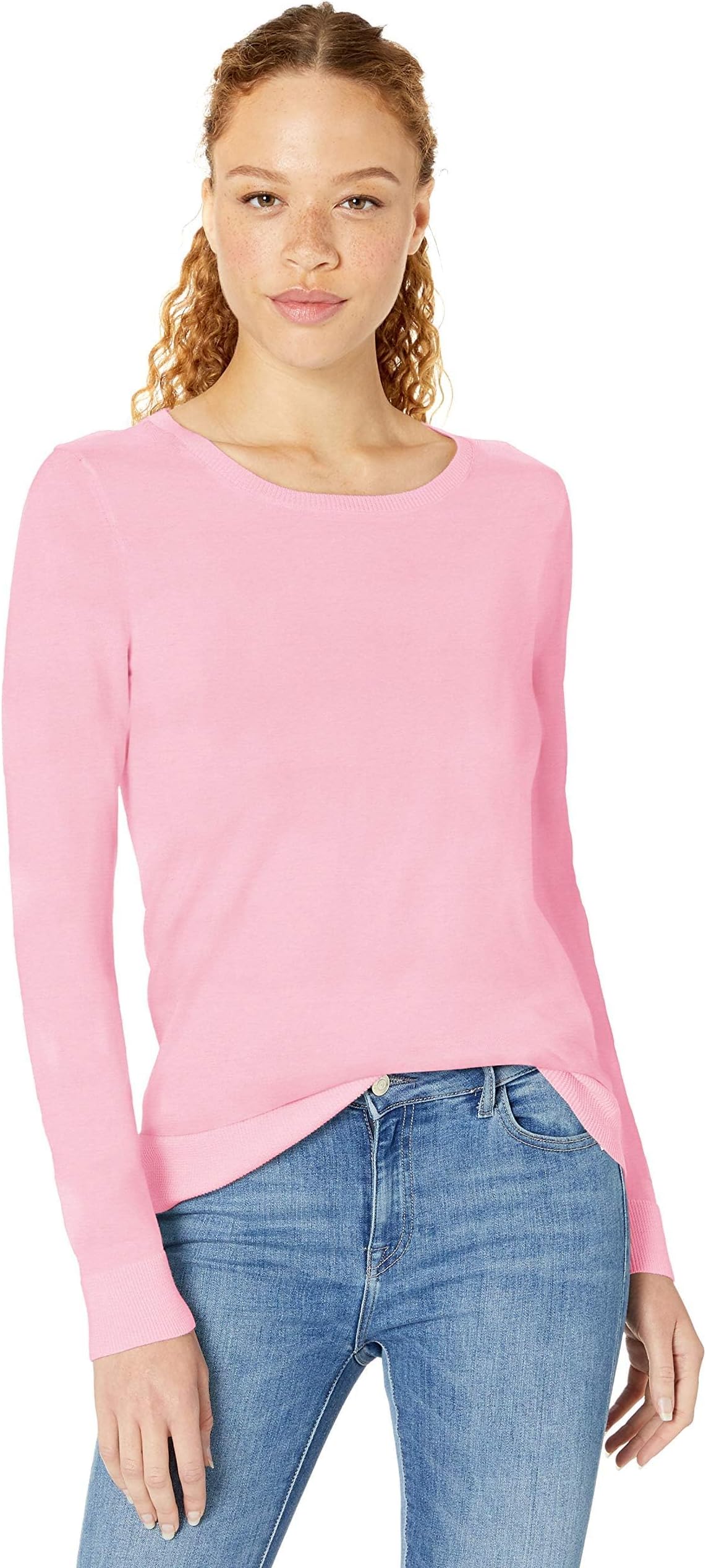 Women's Long-Sleeve Lightweight Crewneck Sweater (Available in Plus Size)