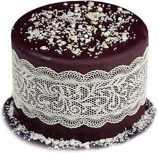 Art-Sweet Premade Cake Lace - Ready to Use Edible Cake Lace Decoration - Sugar Decorations for Cakes - Edible Ribbon - Incl.3 pieces (White Cream)