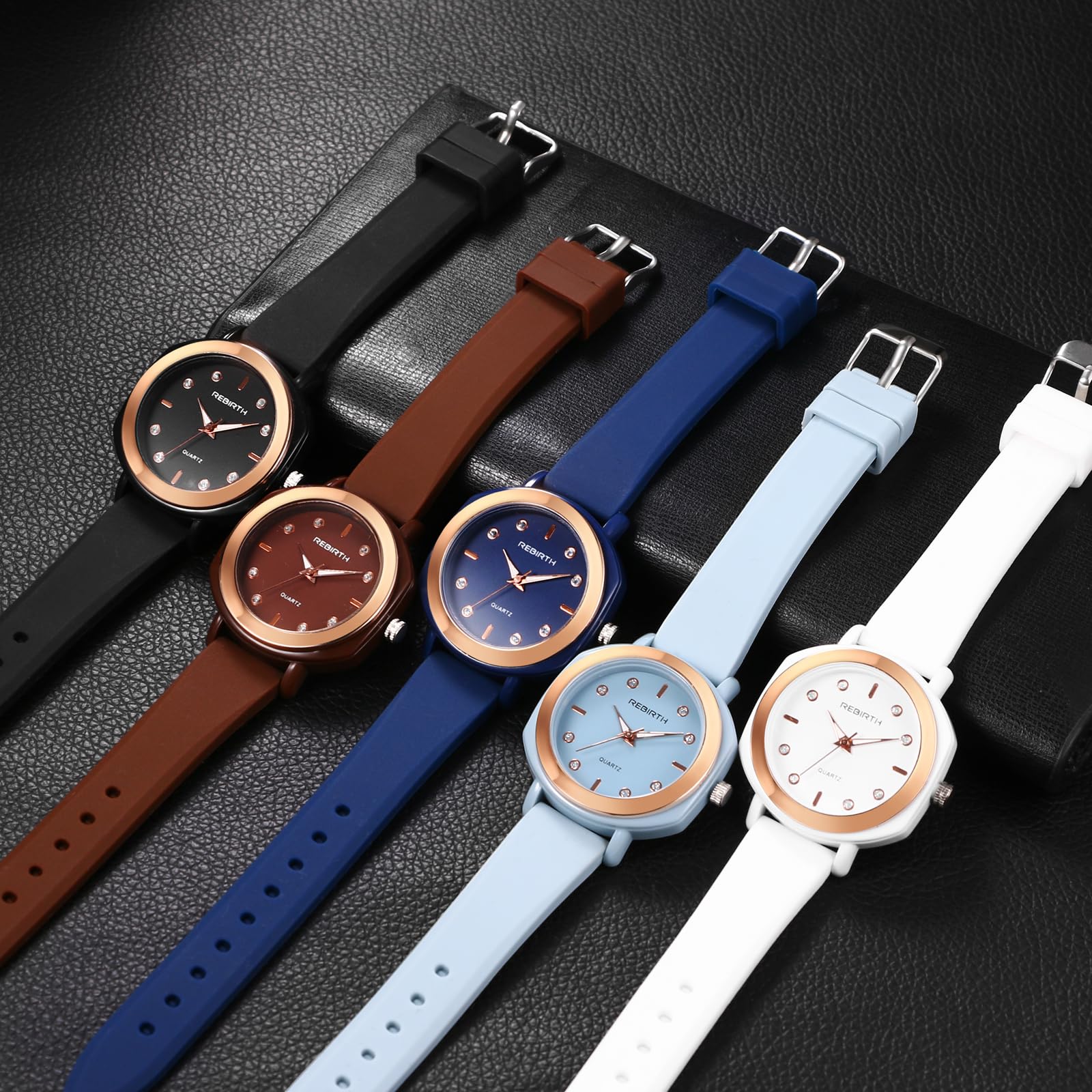 JewelryWe Uhren Damen Analog Quarz Armbanduhr Klassisch Einfach Beiläufige Uhr mit Silikon Armband