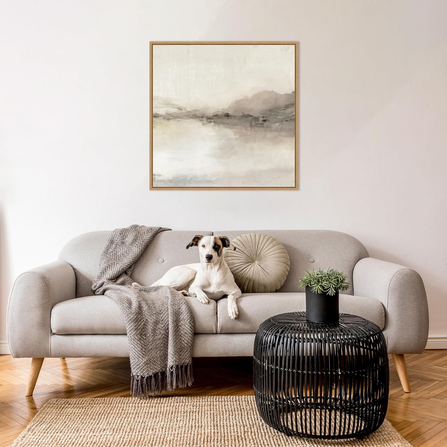 Amanti Art Framed Canvas Wall Art 30x30 Blush Horizon II by Isabelle Z, Framed Wall Art Canvas, Landscapes Artwork, Modern Decor, Large Poster Painting for Living Room, Bedroom, Bathroom, Kitchen,