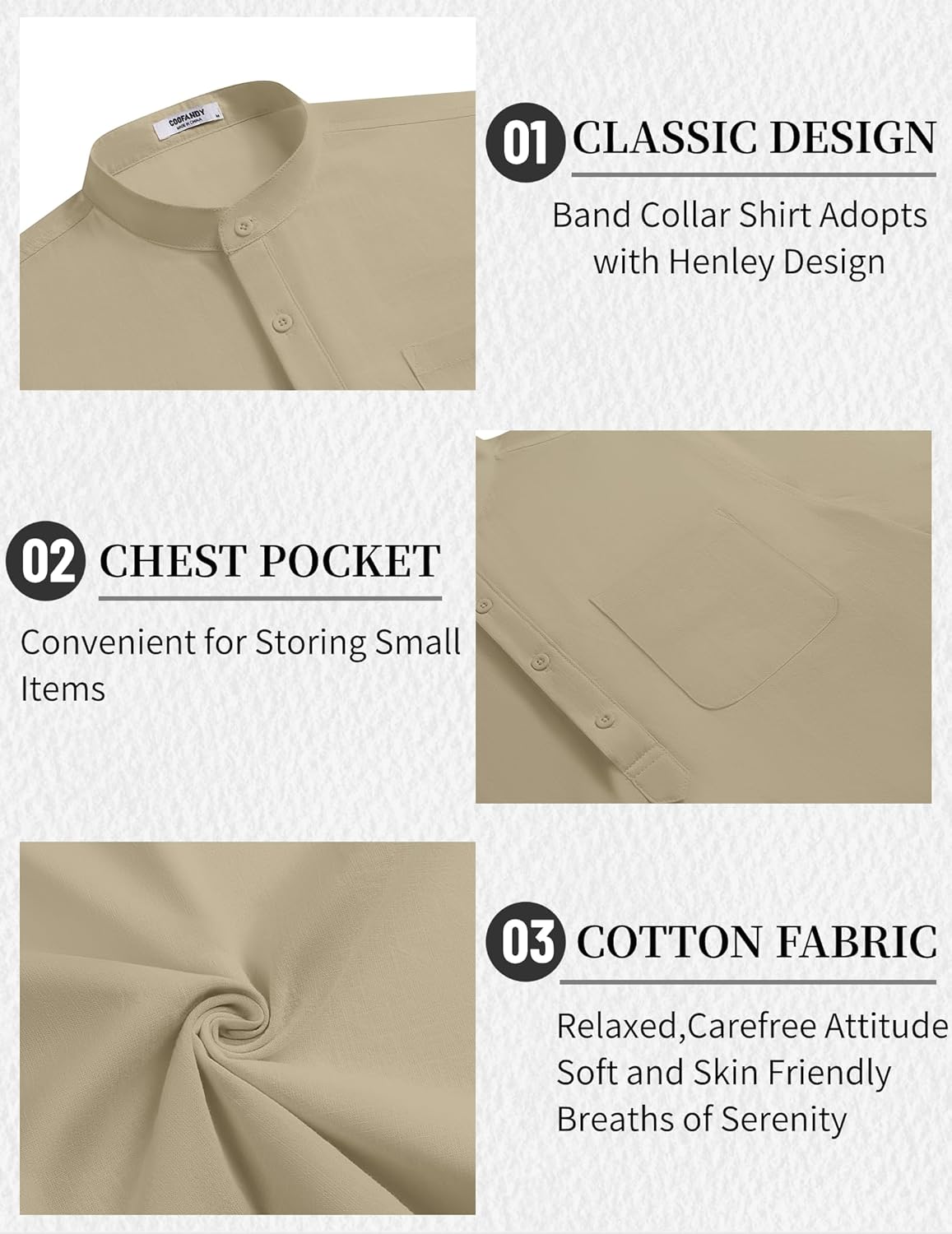 COOFANDY Men's 2 Pieces Cotton Linen Set Casual Short Sleeve Henley Shirts Beach Yoga Pants Summer Outfits - Image 5