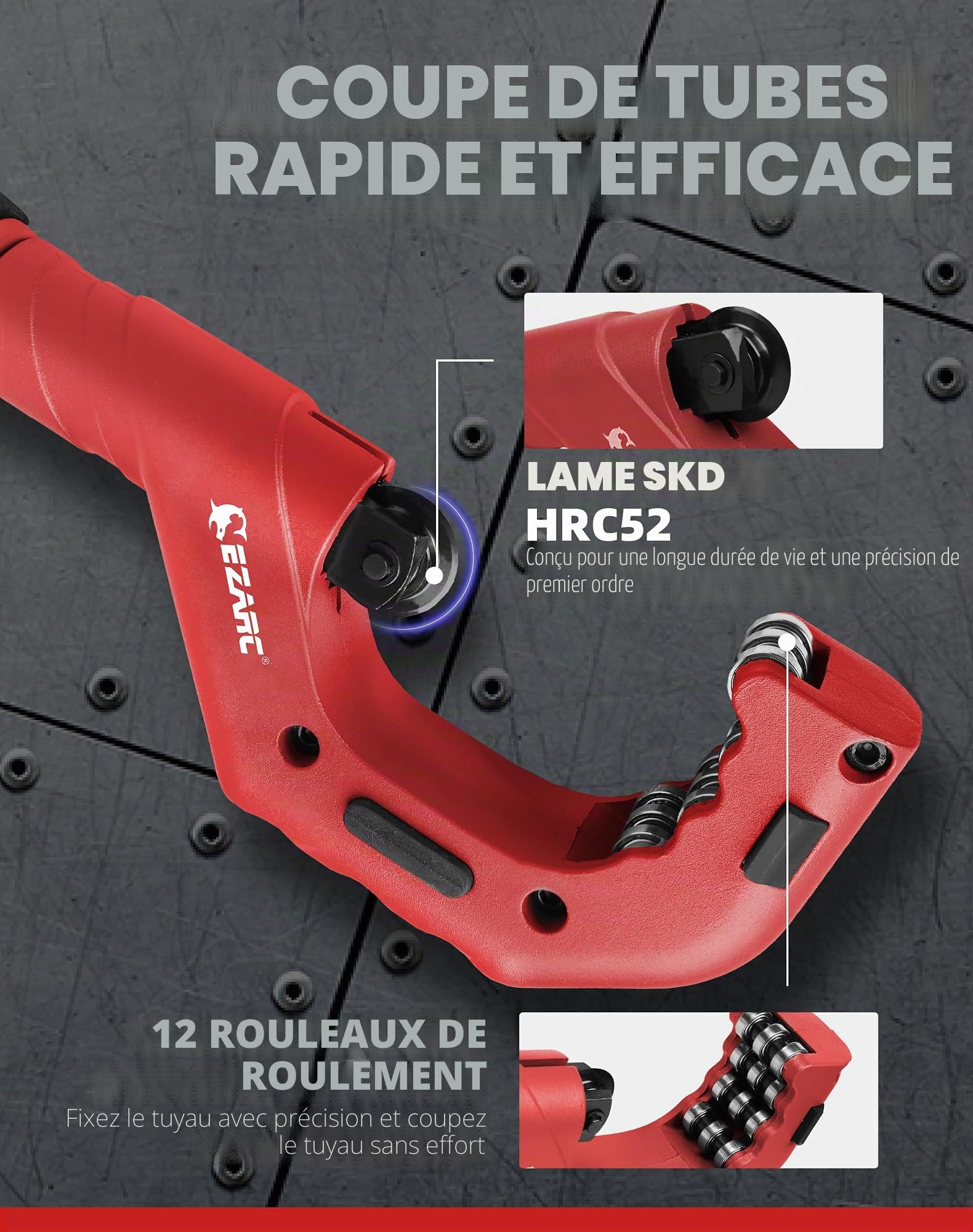 EZARC Coupe Tube Robuste 6-70mm, 2 Pièces Coupe-Tube en Acier Inox, Ensemble avec Mini Coupe Tube pour Couper de l'Acier Fin, des Tuyaux en Cuivre et en Aluminium