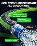 Ultra Lightweight Garden Hose, Heavy-Duty Kink-Free Flexible, Non-Expanding with Aluminum Brass Fittings, Crush-Proof for Yard/Lawn/Outdoor (Black/Green, 25 FT)