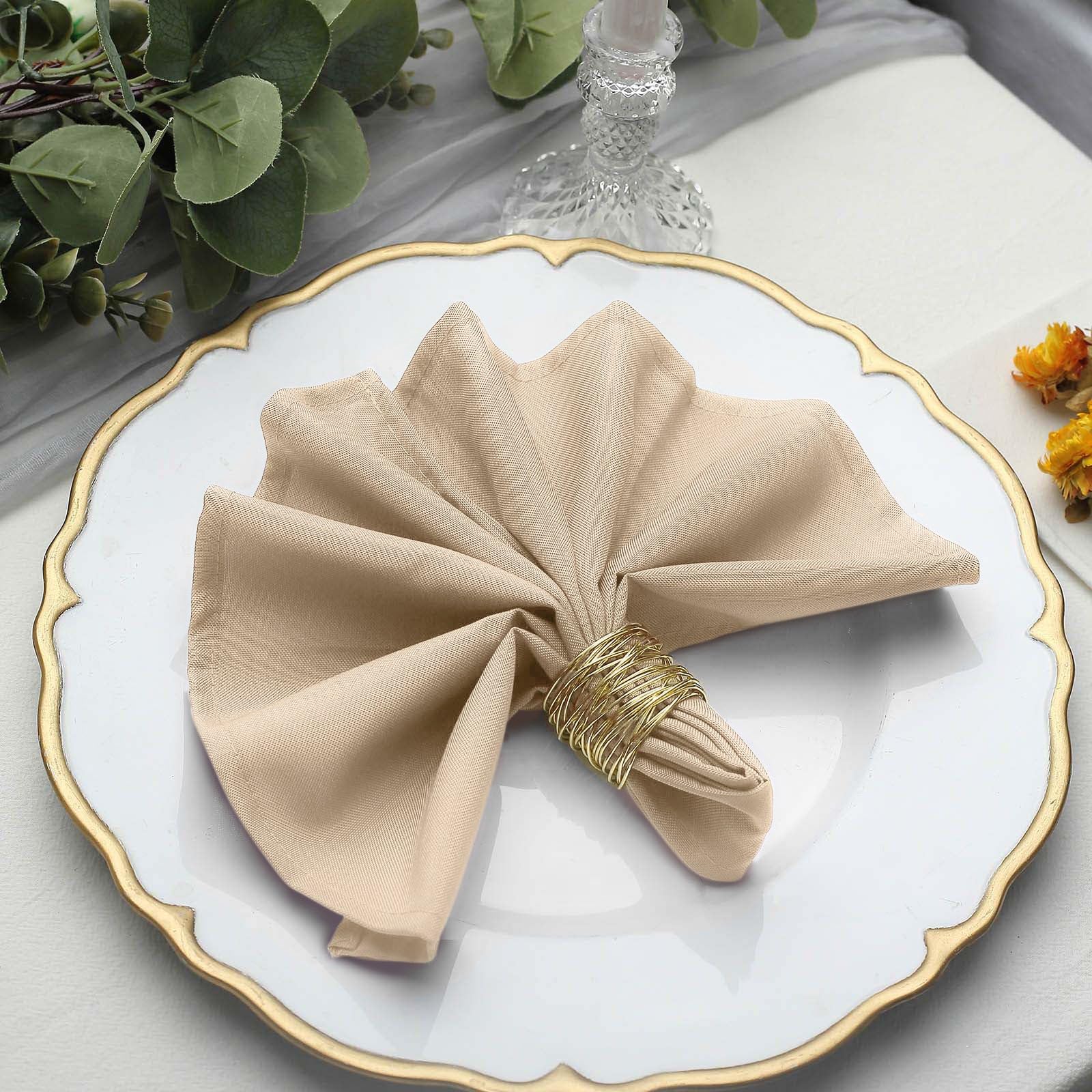 Balsa Circle 50 pcs 17-Inch Nude Polyester Luncheon Napkins - for Wedding Party Reception Events Restaurant Kitchen Home