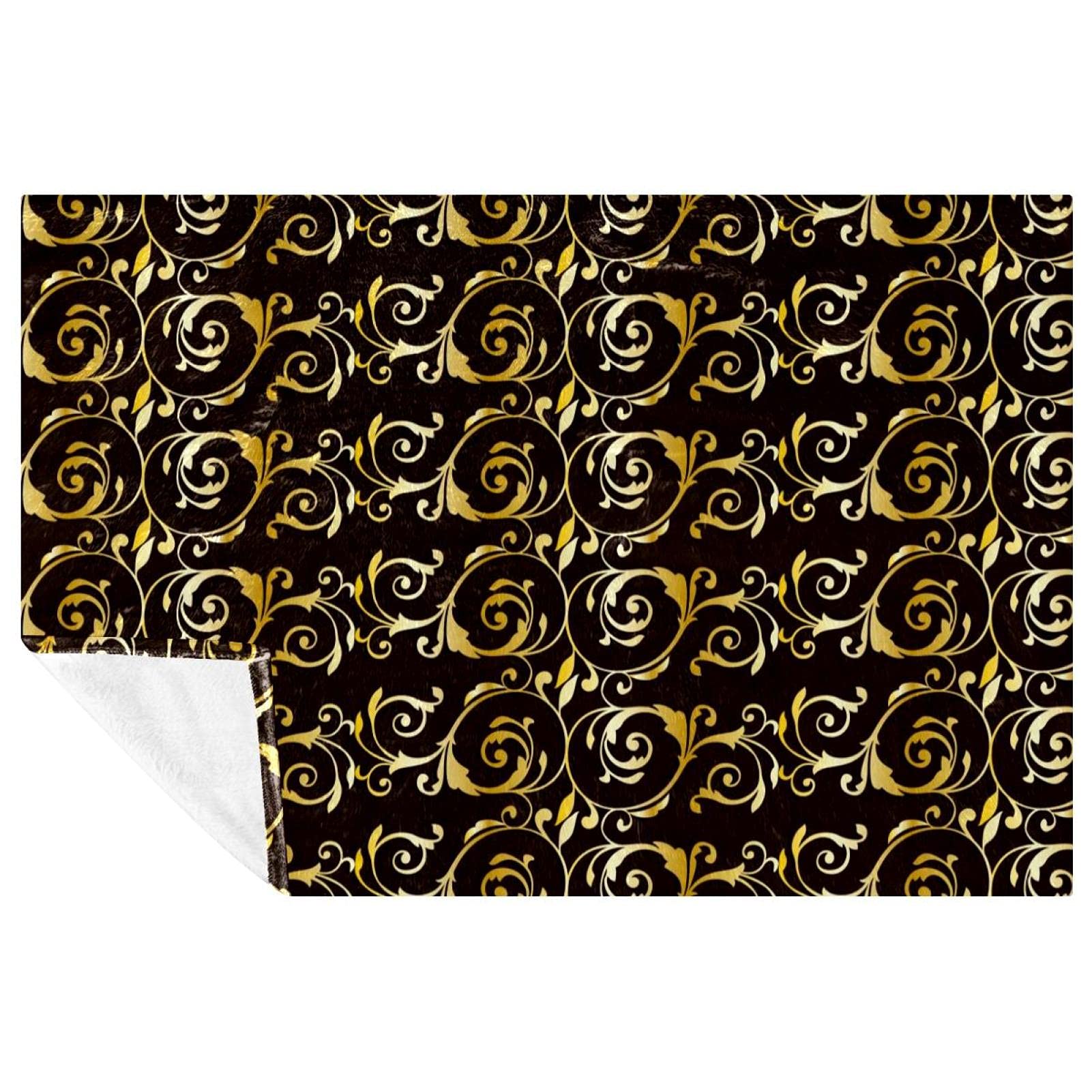 Couverture de pique-nique et camping dorée motif Achantus chic
