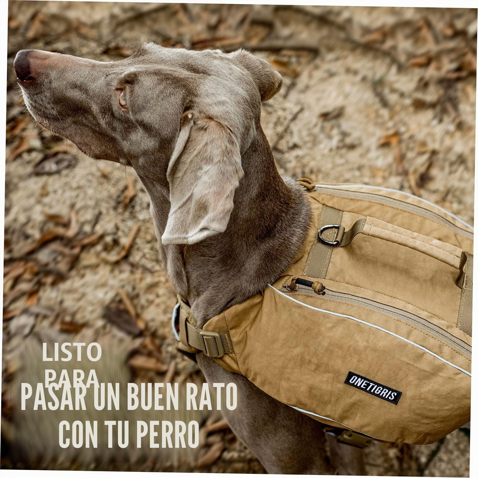 OneTigris CAMELUS Mochila para perros, para camping, senderismo, para perros de tamaño M/L (M, marrón coyote)
