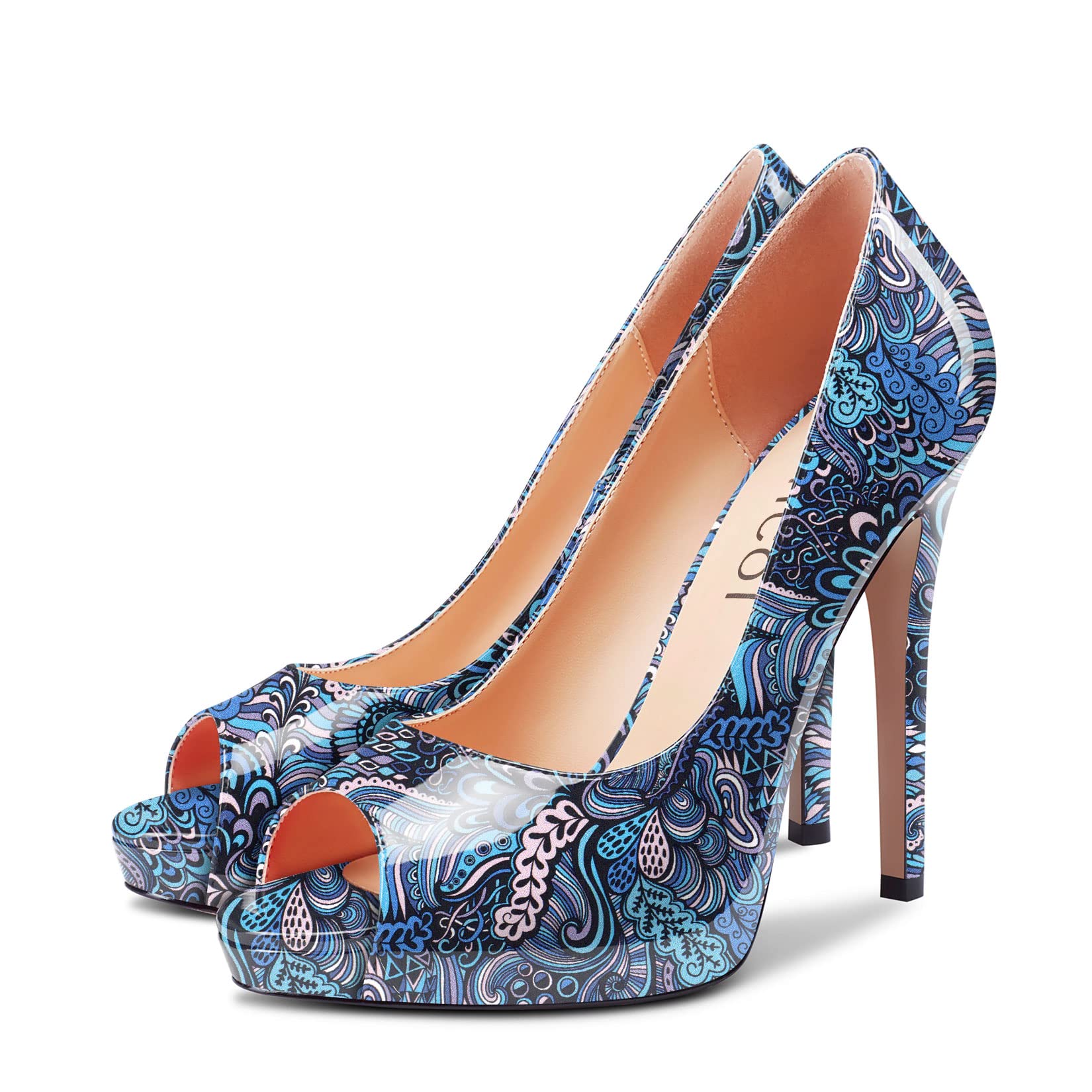 Aachcol Femmes Plate-Forme Aiguille Haut High Talon Heel Escarpins Slip-on Ouvert Bout Dress Chaussures Bureau Party Mariage Vernis 13 CM