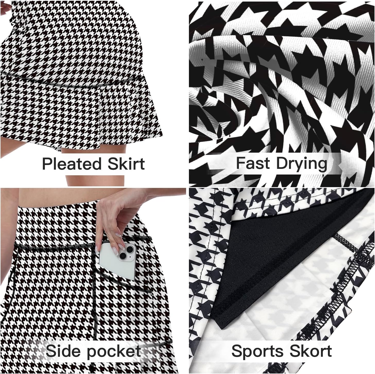 WOWENY Women's Athletic Tennis Skorts Skirts for Women Running Golf Skort with Pockets - Image 3