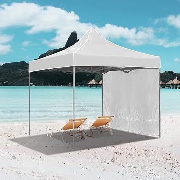 REDCAMP Instant Canopy Sidewall for 10x10ft Pop Up Canopy, 1 Pack Sunwall Only, Khaki/Blue/White/Black