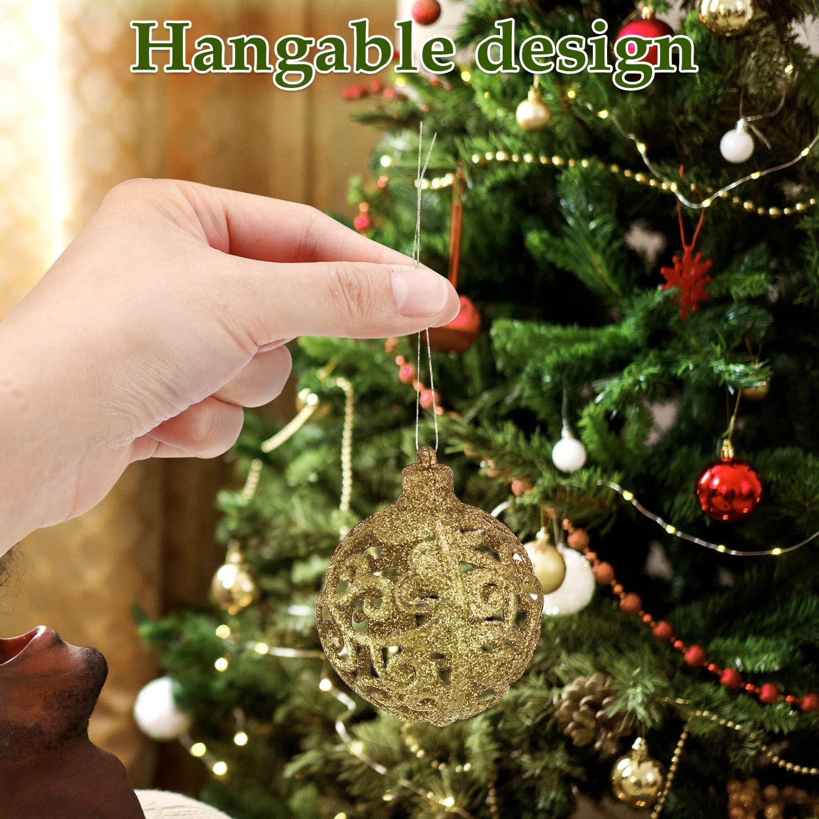 Toyvian 100 Unidades Bolas de Decoración Navideña para Árbol de Navidad,