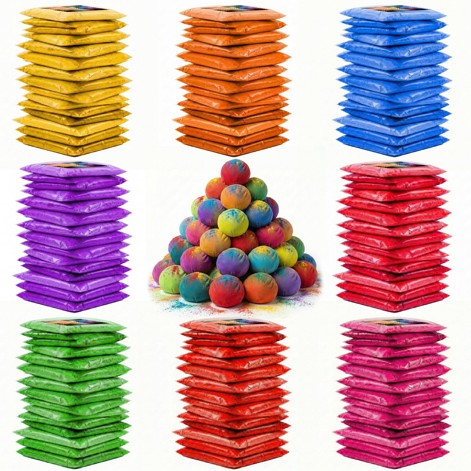 Polvo Holi de colores para batallas divertidas en fiestas de cumpleaños y carreras al aire libre