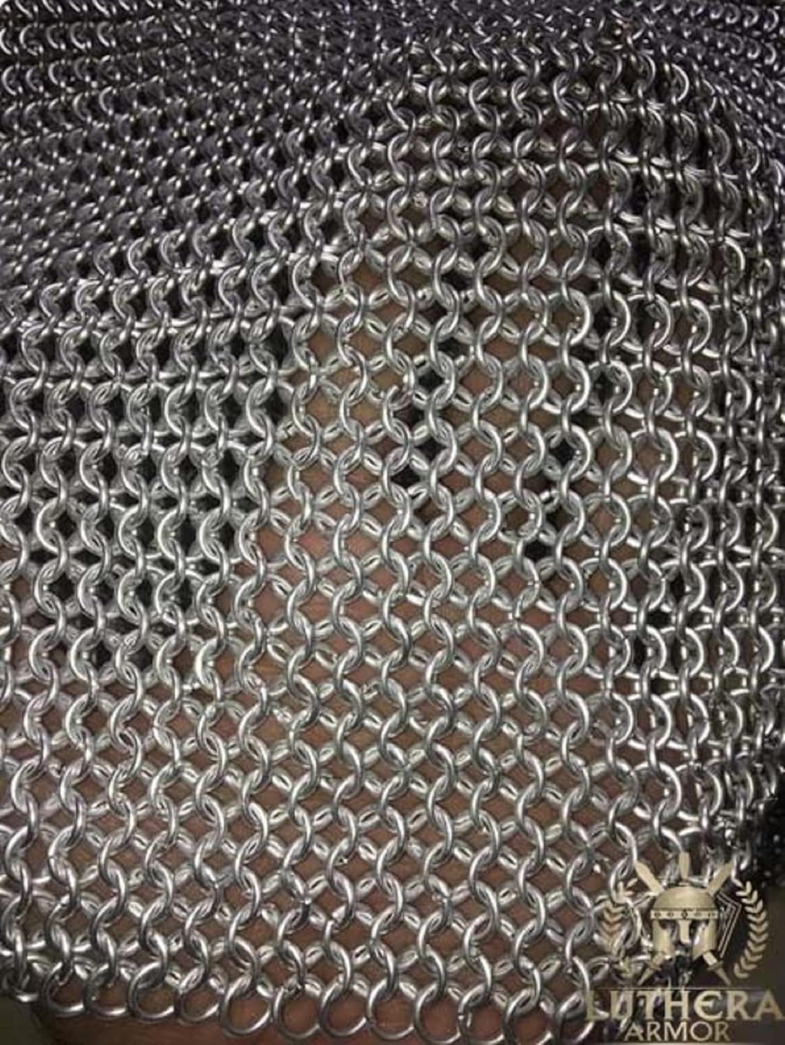 10mm Butted Chainmail Haubergeon Aluminum Chain mail Shirt Medieval Costume Armour 16 gauge Rings Half Sleeves