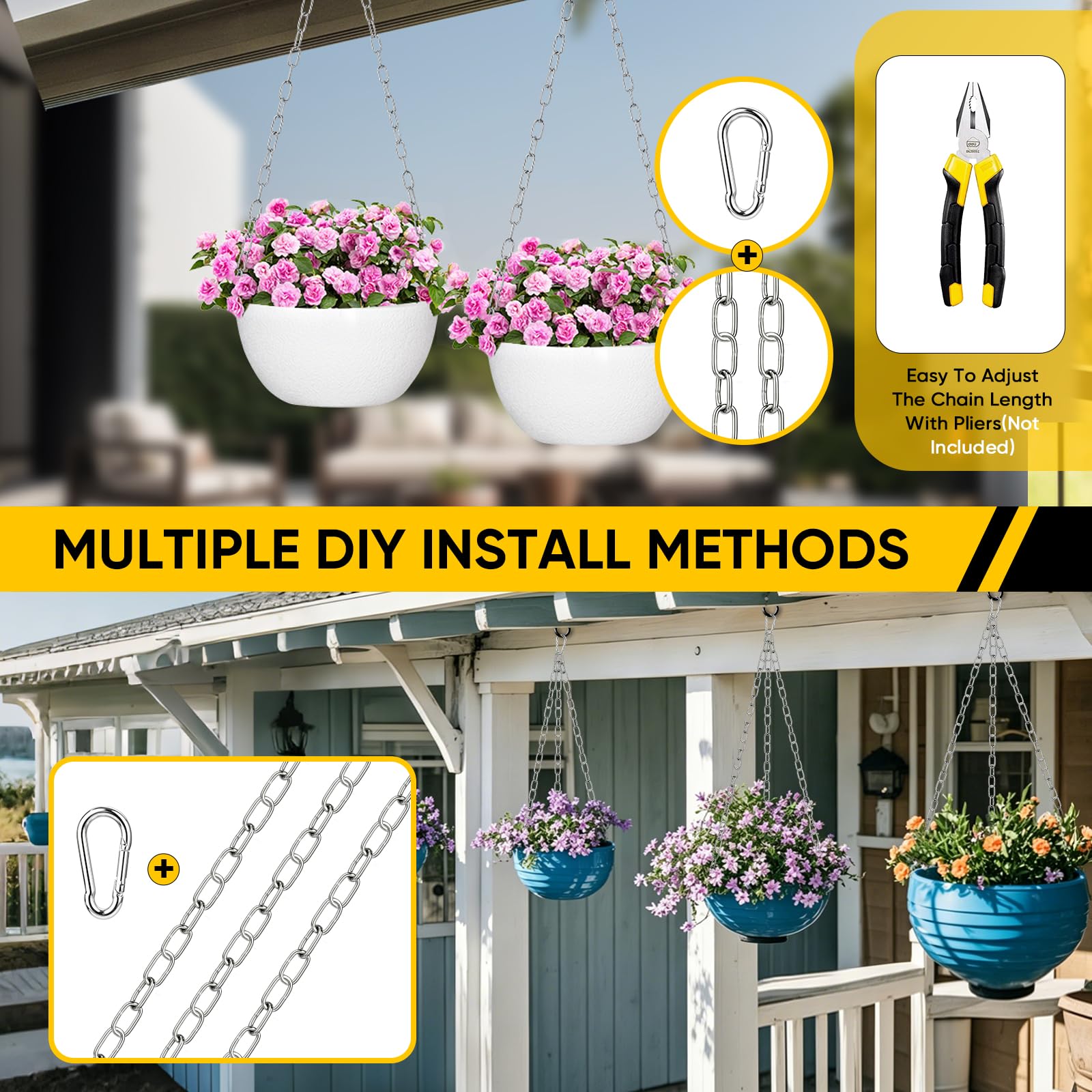50 Feet 304 Stainless Steel Hanging Jack Chain, with 4 Spring Snap Hooks — Amazon image 5