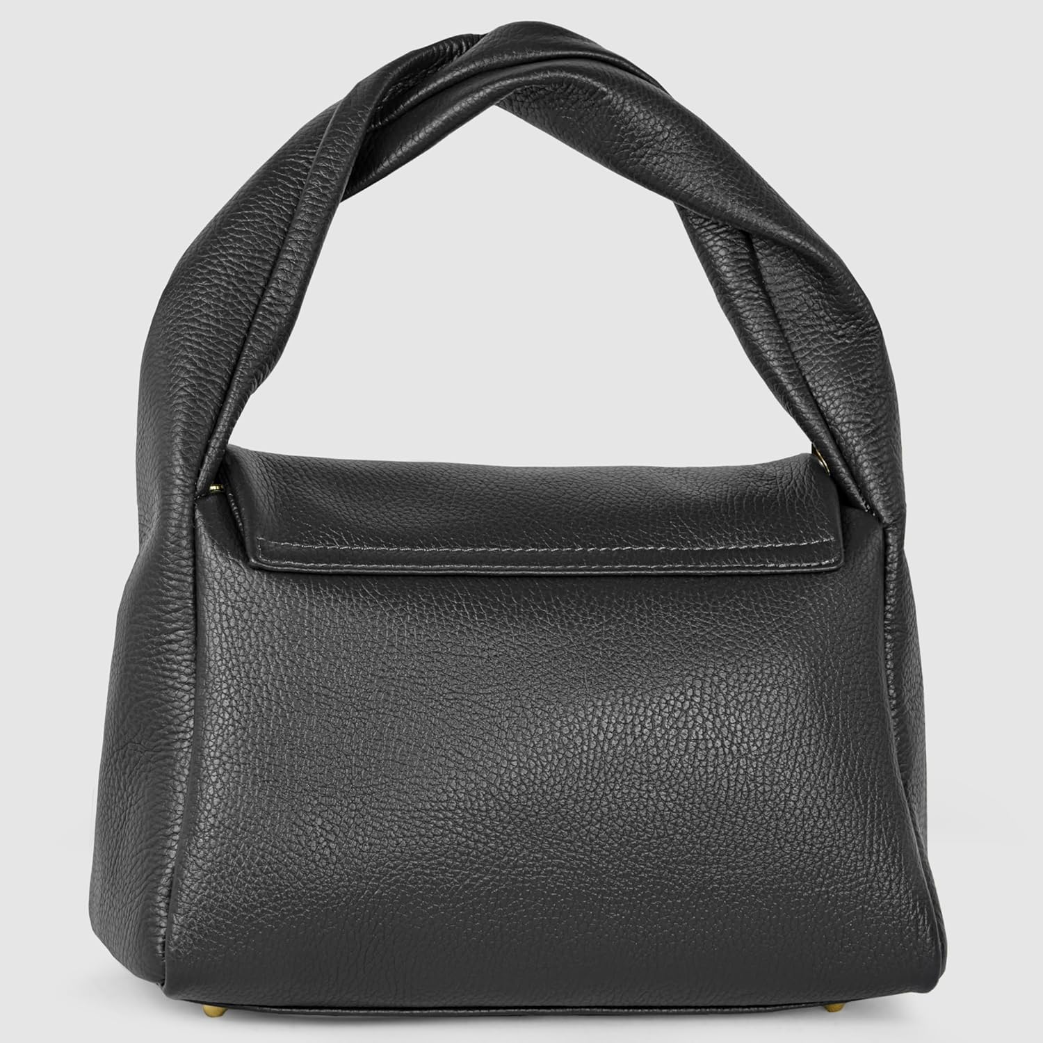 Italian Calf Leather Top-Handle Bag for Women with Zipper Magnetic Flap & Twisted Handle | Crossbody Shoulder Purse - Image 2