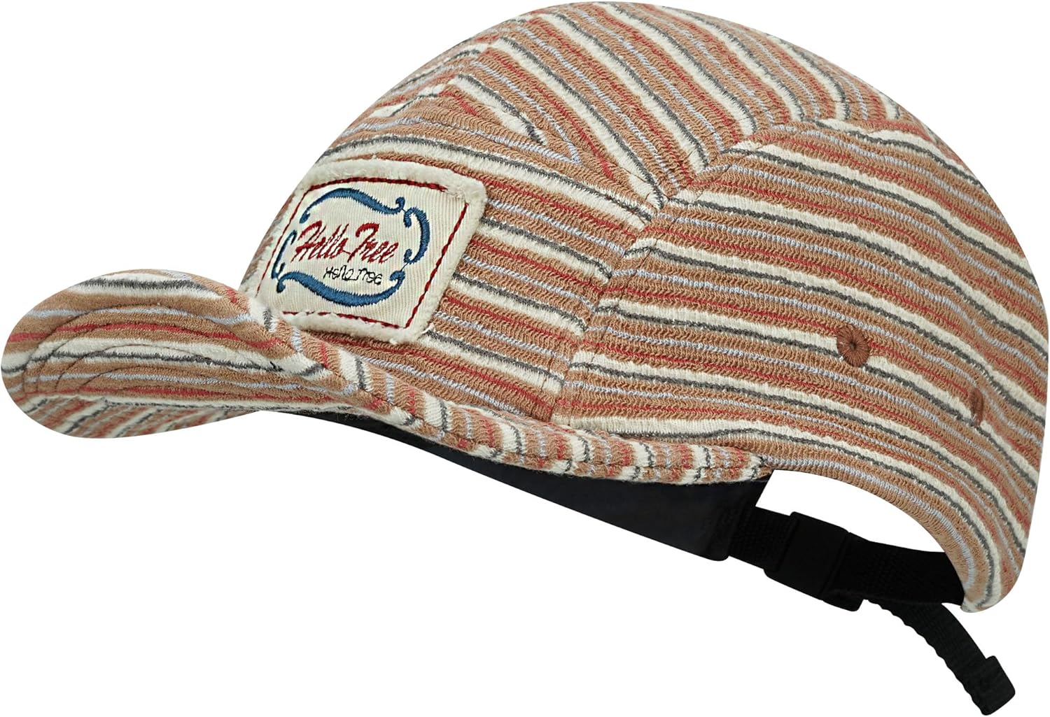 Croogo Short Brim 5 Panel Hat Vintage Striped Style Unisex Baseball Cap with Flat Bill Unstructured Low Profile Hat