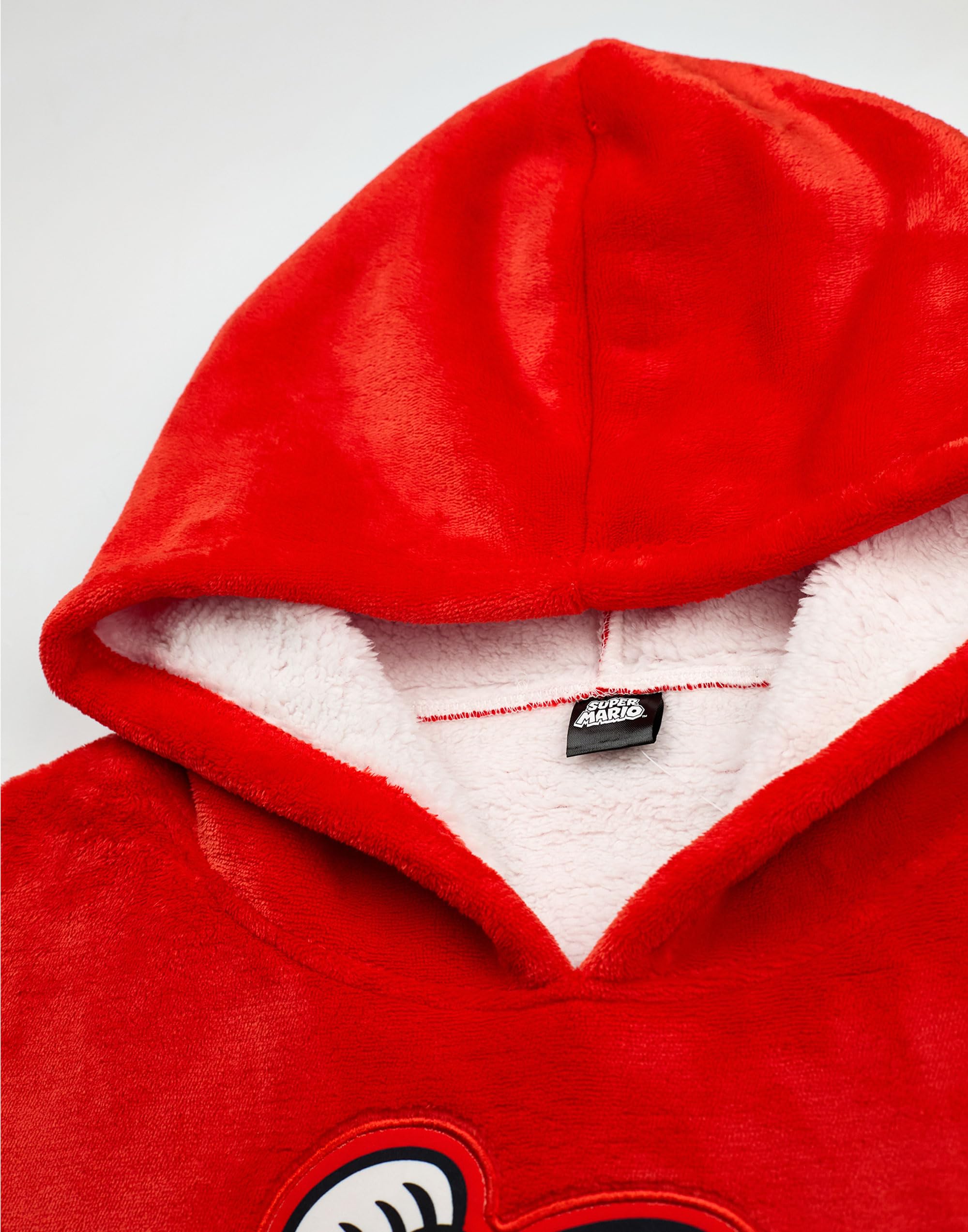 Super Mario Nintendo Tragbare Decke Hoodie für Jungen | Roter Kapuzenpullover für Kinder mit Mario Charaktergrafiken | Kinder Loungewear mit Sherpa-Futter und Taschen | Videospiel-Merchandise-Geschenk