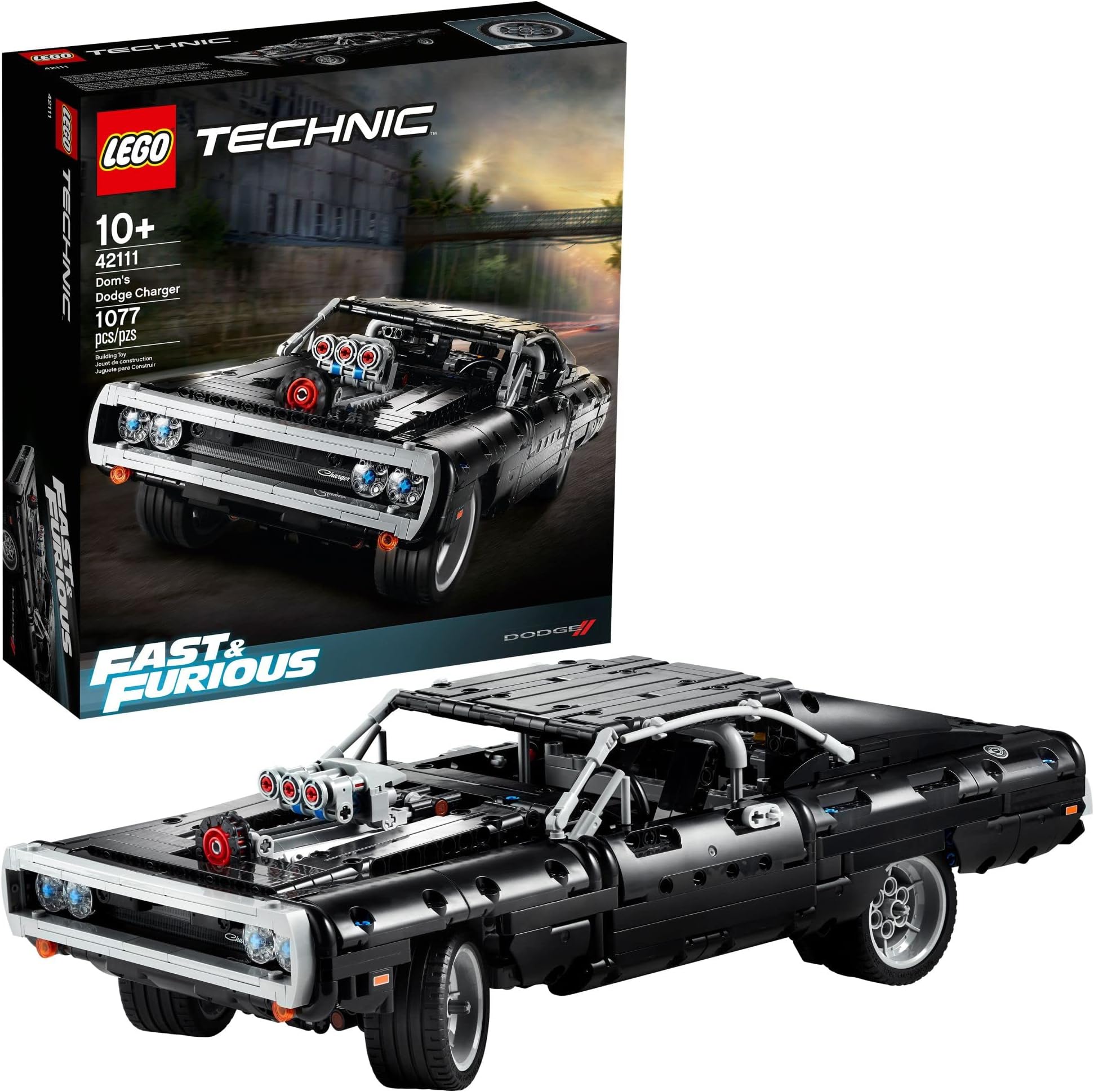 Technic 42111 La Dodge Charger de Dom, Maquette Voiture de Course a Construire Fast and Furious, Idée Cadeau
