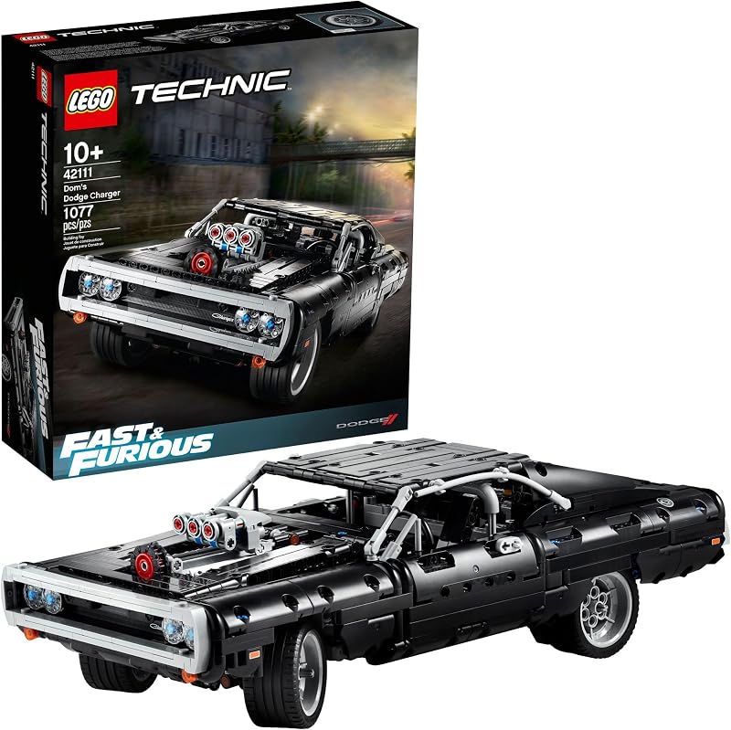 LEGO Technic Fast & Furious Dom's Dodge Charger 42111 Juguete de construcción - Kit de construcción de modelo de auto de carreras, set de coleccionista inspirado en películas icónicas, idea de regalo para niños, adolescentes y adultos a partir de 10 años
