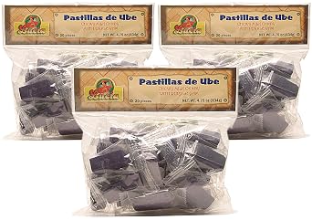 Lucia، Pastillas de Ube - حلوى حليب مطاطية مع حزمة أرجوانية من 3 ، مستوردة من الفلبين ، 4.75 أونصة لكل منها