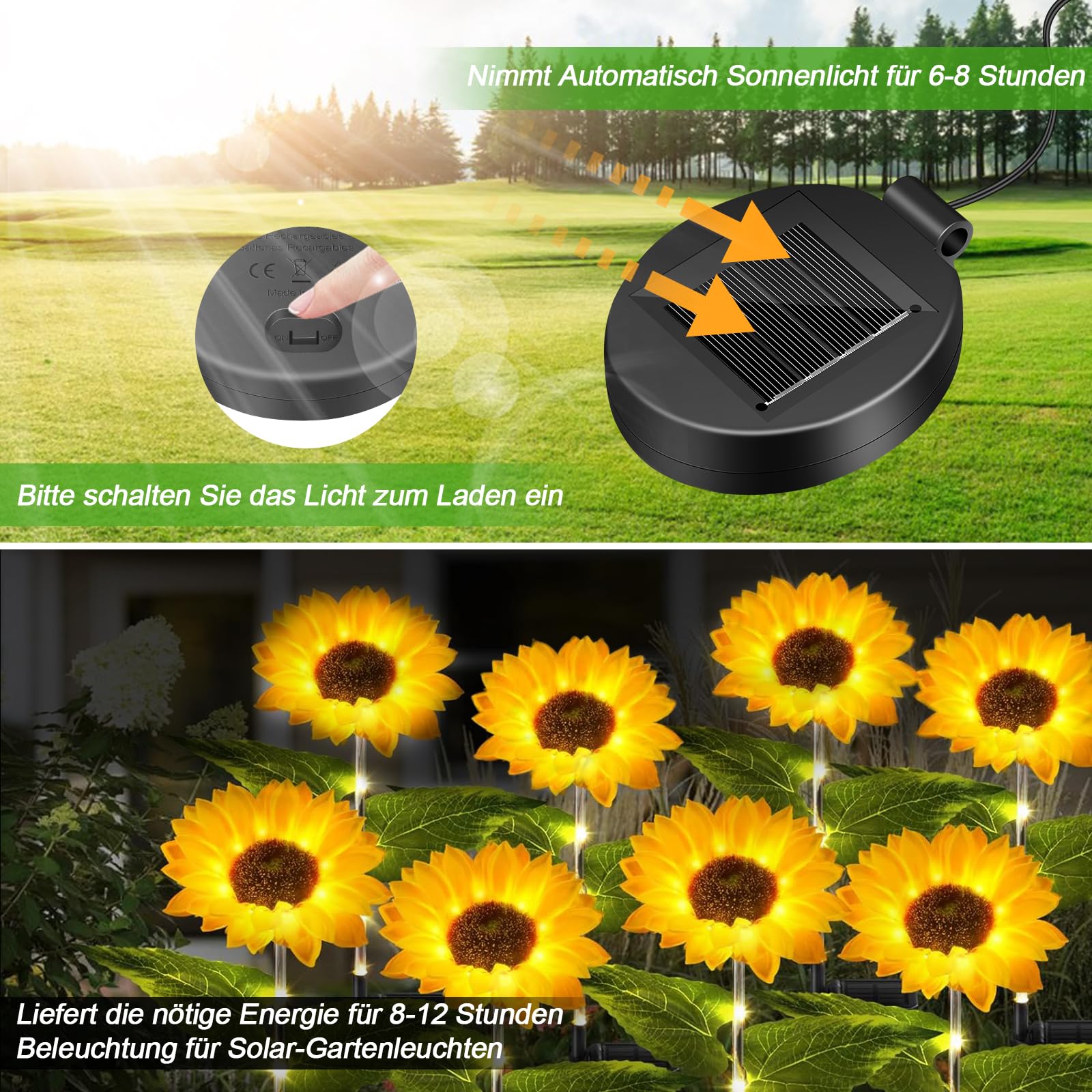 Pannelli solari di ricambio per luci da giardino: 8 cm, luce solare di ricambio, IP44, impermeabile