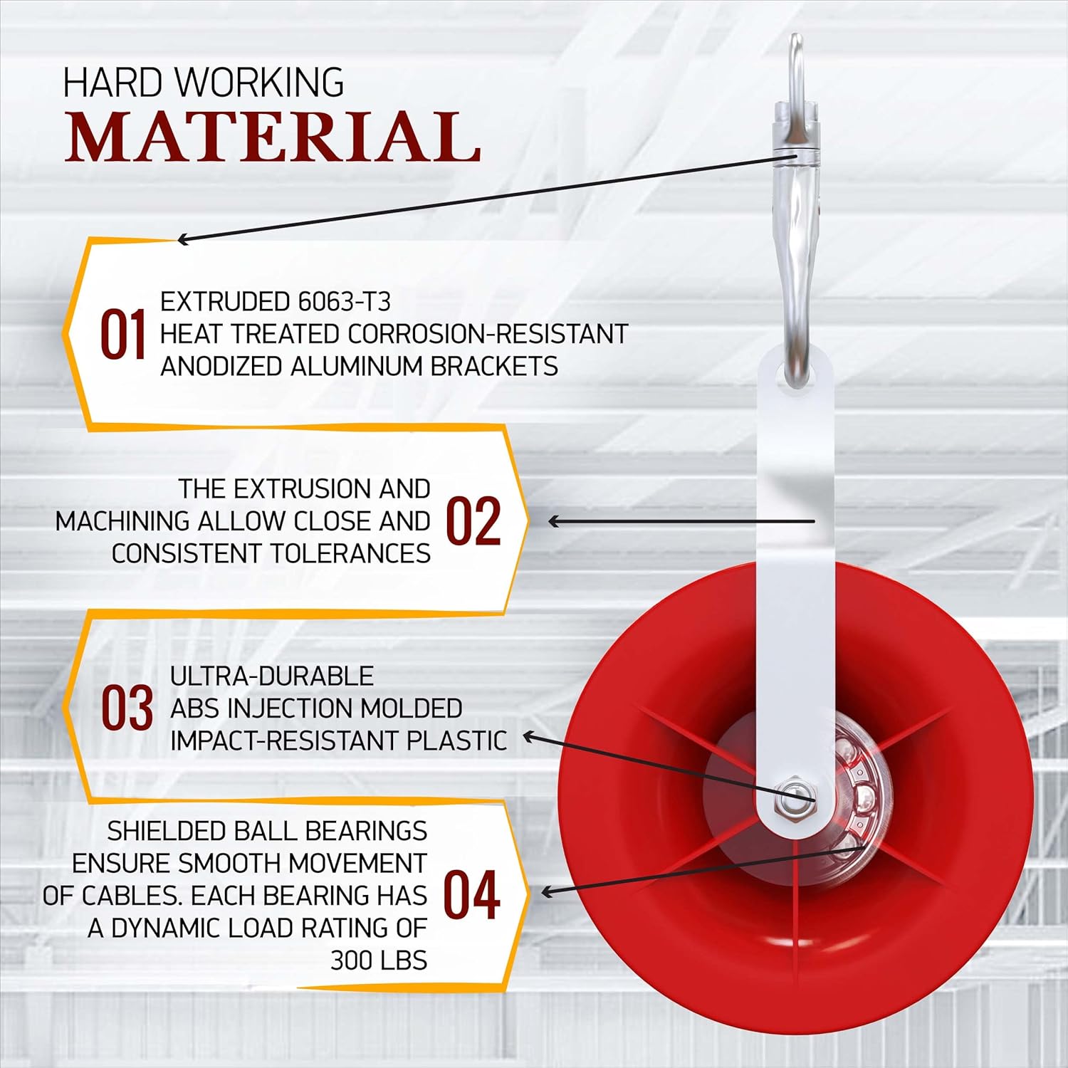 Pulling Pal - Low Voltage & Network Cable Installation Pulley. The Best Cat5e & 6, Coax, Fire Alarm, Access Control & Audio Cable Pulley for Low Voltage Wire Pulling & Safe Working – Assembled in USA - Image 4