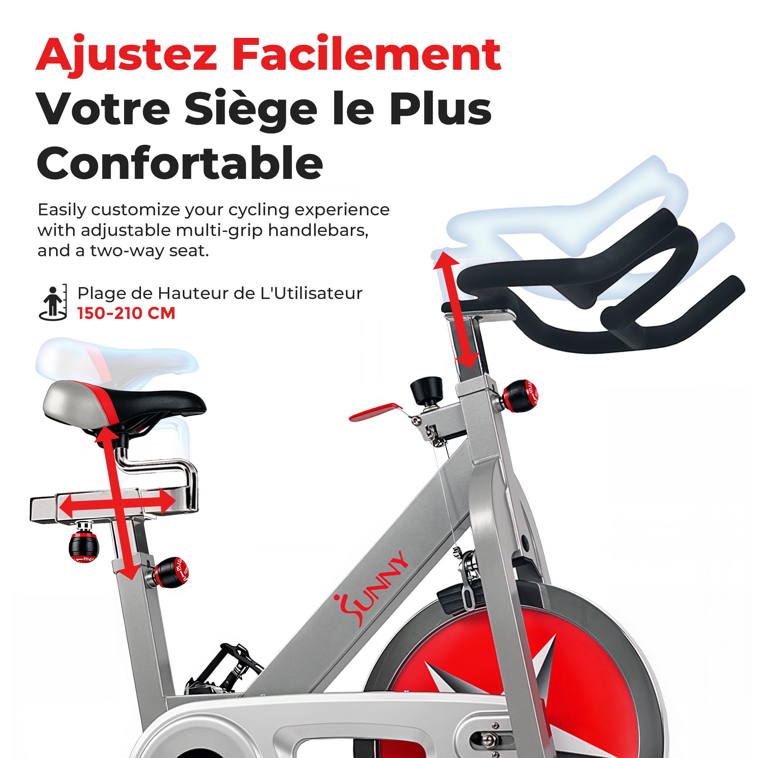 Sunny Health & Fitness Vélo d'Appartement Pro pour Cyclisme Indoor Intensif
