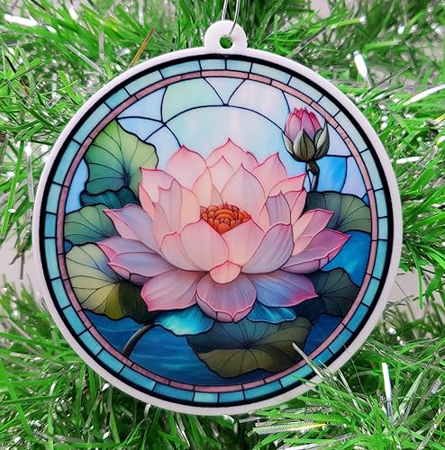 Adorno navideño de flor de loto