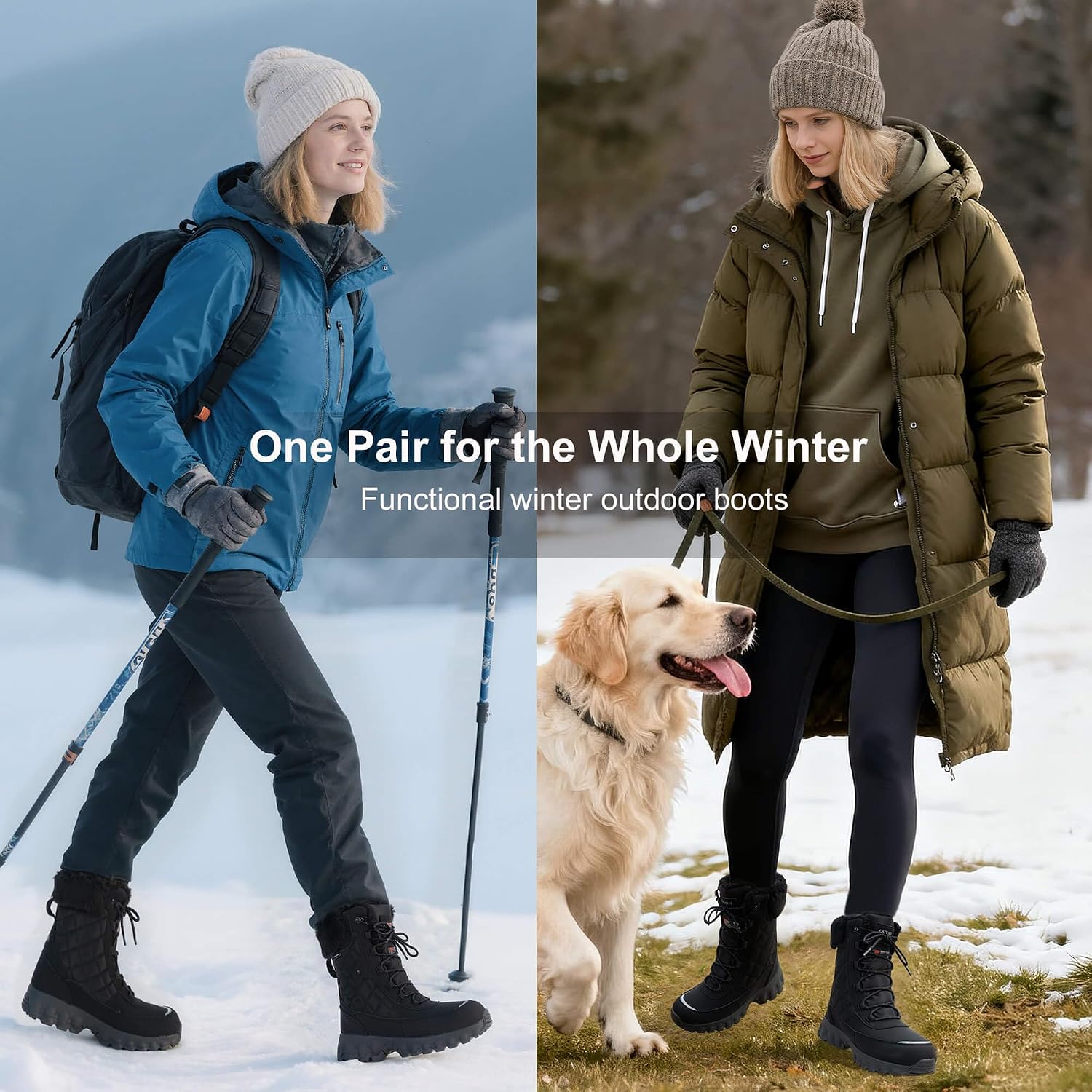 Women's Lightweight Winter Snow Boots Comfortable WarmLined Boot